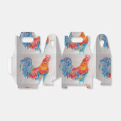 Rooster Wasserfarben Malerei Art Huhn Geschenkschachtel (Ungefaltet)