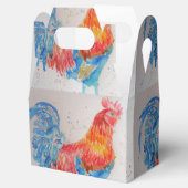 Rooster Wasserfarben Malerei Art Huhn Geschenkschachtel (Geöffnet)