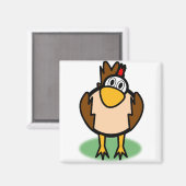 Rooster Watching Magnet (Vorderseite/Rückseite)