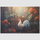 Rooster Watercolor 1 Dekopapier Seidenpapier (Vorderseite)