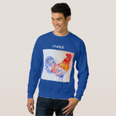 Rooster Watercolor Chicken Bird Cockerel Farm Sweatshirt (Vorne ganz)