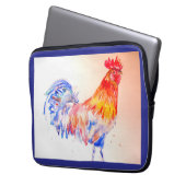 Rooster Watercolor Chicken Bird Vater Laptopschutzhülle (Vorderseite Links)