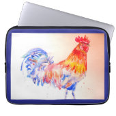 Rooster Watercolor Chicken Bird Vater Laptopschutzhülle (Vorderseite)