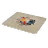 Rooster Watercolor Französischer Landesmarkt Vinta Schneidebrett (Ecke)
