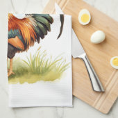 Rooster Watercolor Geschirrtuch (Viertel Falte)