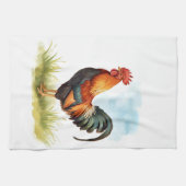 Rooster Watercolor Geschirrtuch (Horizontal)