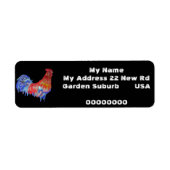 Rooster Watercolor-Rücksendeadressen-Aufkleber (Vorne)