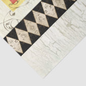 Rooster Watercolor Rustic Harlequin Wood Decoupage Seidenpapier (Ausschnitt)