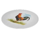 Rooster Watercolor Schneidebrett (Ecke)