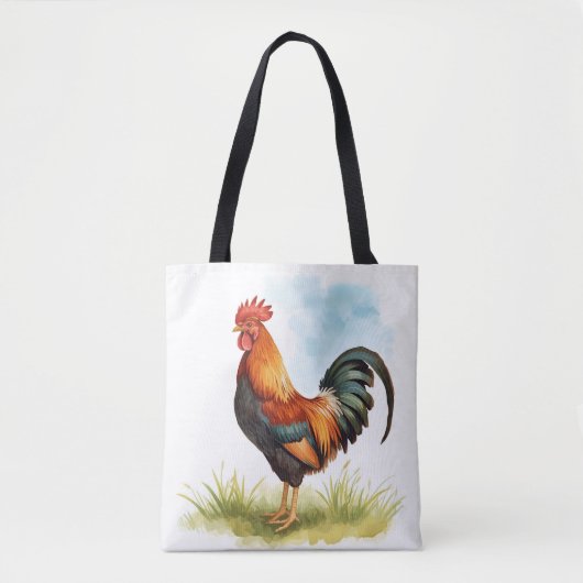 Rooster Watercolor Tasche (Vorderseite)