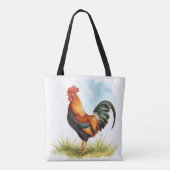 Rooster Watercolor Tasche (Rückseite)