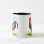 Rooster Watercolor Tasse (Zentrum)
