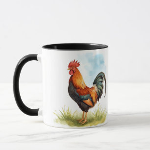 Rooster Watercolor Tasse