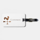 Rooster Weathervane Thunder_Cove Gepäckanhänger (Rückseite horizontal)