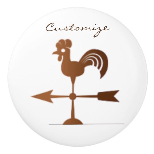Rooster Weathervane Thunder_Cove Keramikknauf (Vorderseite)