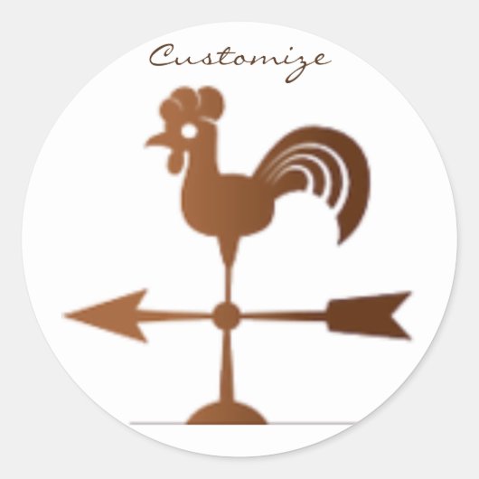 Rooster Weathervane Thunder_Cove Runder Aufkleber (Vorderseite)