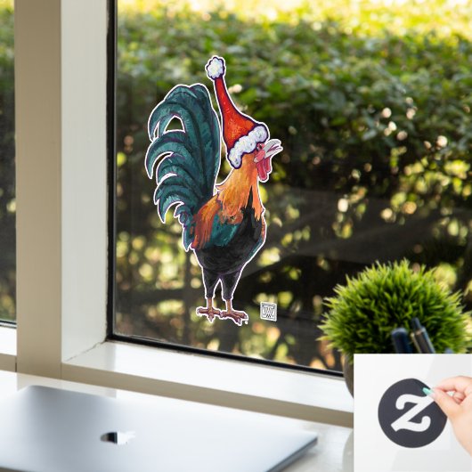 Rooster Weihnachtsfenster Klammern Fensteraufkleber (Büro)