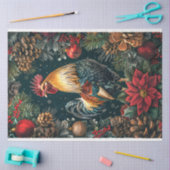 Rooster Weihnachtslandschaft Decoupage Seidenpapier (Basteln)