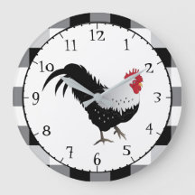 Rooster with Black White Check