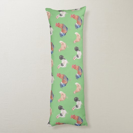 Rooster With Chickens Seitenschläferkissen (Rückseite (Vertikal))