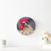 Rooster with Cockscomb Runde Wanduhr (Zuhause)