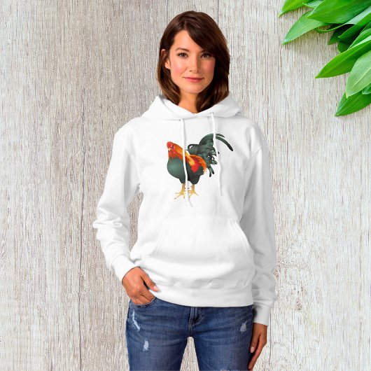 Rooster Womens Hoodie