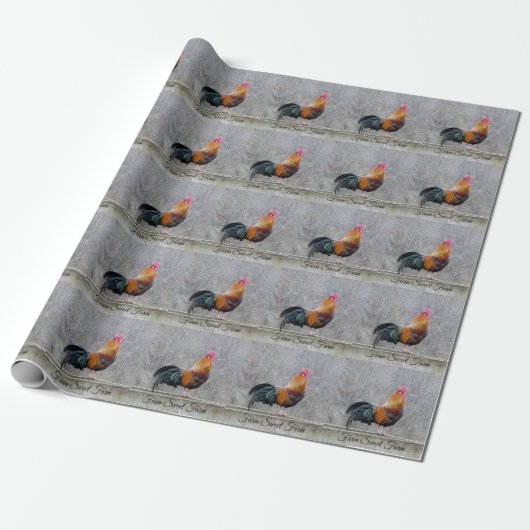 Rooster Wrapping Paper Geschenkpapier (Ungerollt)