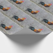 Rooster Wrapping Paper Geschenkpapier (Ecke)