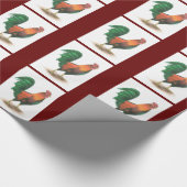 Rooster Wrapping Paper Geschenkpapier (Ecke)