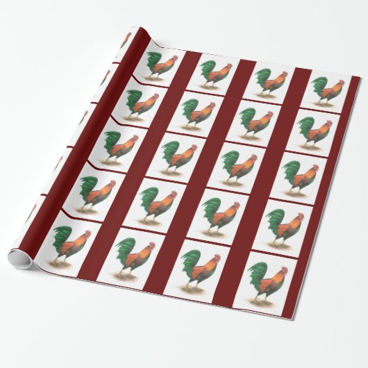 Rooster Wrapping Paper Geschenkpapier (Ungerollt)
