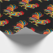 Rooster Wrapping Paper Geschenkpapier (Ecke)