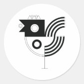 Rooster Zodiac Runder Aufkleber (Vorderseite)