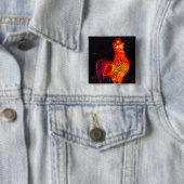 Rooster Zodiac Symbol Lantern Button (Beispiel)