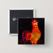 Rooster Zodiac Symbol Lantern Button (Vorne & Hinten)