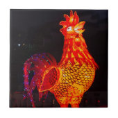 Rooster Zodiac Symbol Lantern Fliese (Vorderseite)