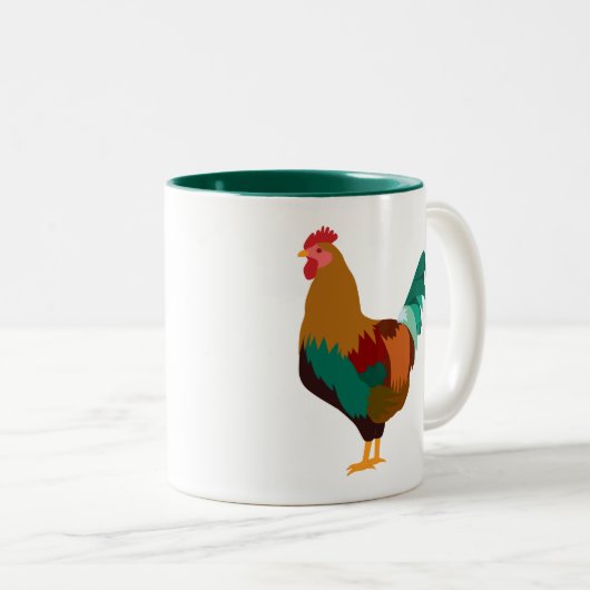 Rooster Zweifarbige Tasse (VorderseiteRechts)