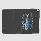 Roosterfish Whisperer Dunkelfarbenes Handtuch (Horizontal)