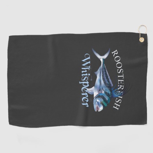 Roosterfish Whisperer Dunkelfarbenes Handtuch (Horizontal)