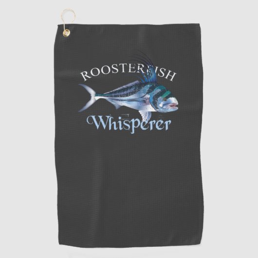 Roosterfish Whisperer Dunkelfarbenes Handtuch (Vorderseite)