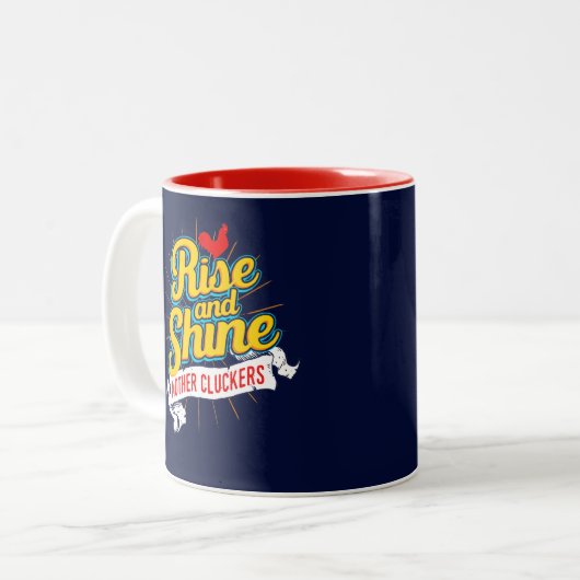 Roosterland der Rooster-Rosen und der Shine-Mutter Zweifarbige Tasse (Vorderseite Links)