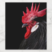Roosterportrait Weinetikett (Einzelnes Label)