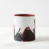 Roosters Chicken Art Farm Art Cup Tasse (Zentrum)