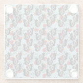 Roosters Folk Floral mexikanisches Muster Glasuntersetzer (Rückseite)