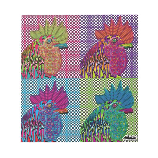 Roosters Gone Psycho Notizblock (Vorderseite)