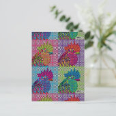 Roosters Gone Psycho Postkarte (Stehend Vorderseite)