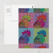 Roosters Gone Psycho Postkarte (Vorne/Hinten)