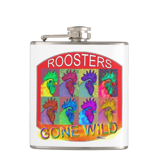 Roosters Gone Wild #3 Flachmann (Vorderseite)