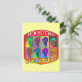 Roosters Gone Wild #3 Postkarte (Stehend Vorderseite)