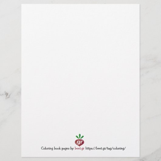 Rooster's Head Coloring Book Page (Rückseite)