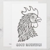 Rooster's Head Coloring Book Page (Vorne/Hinten)